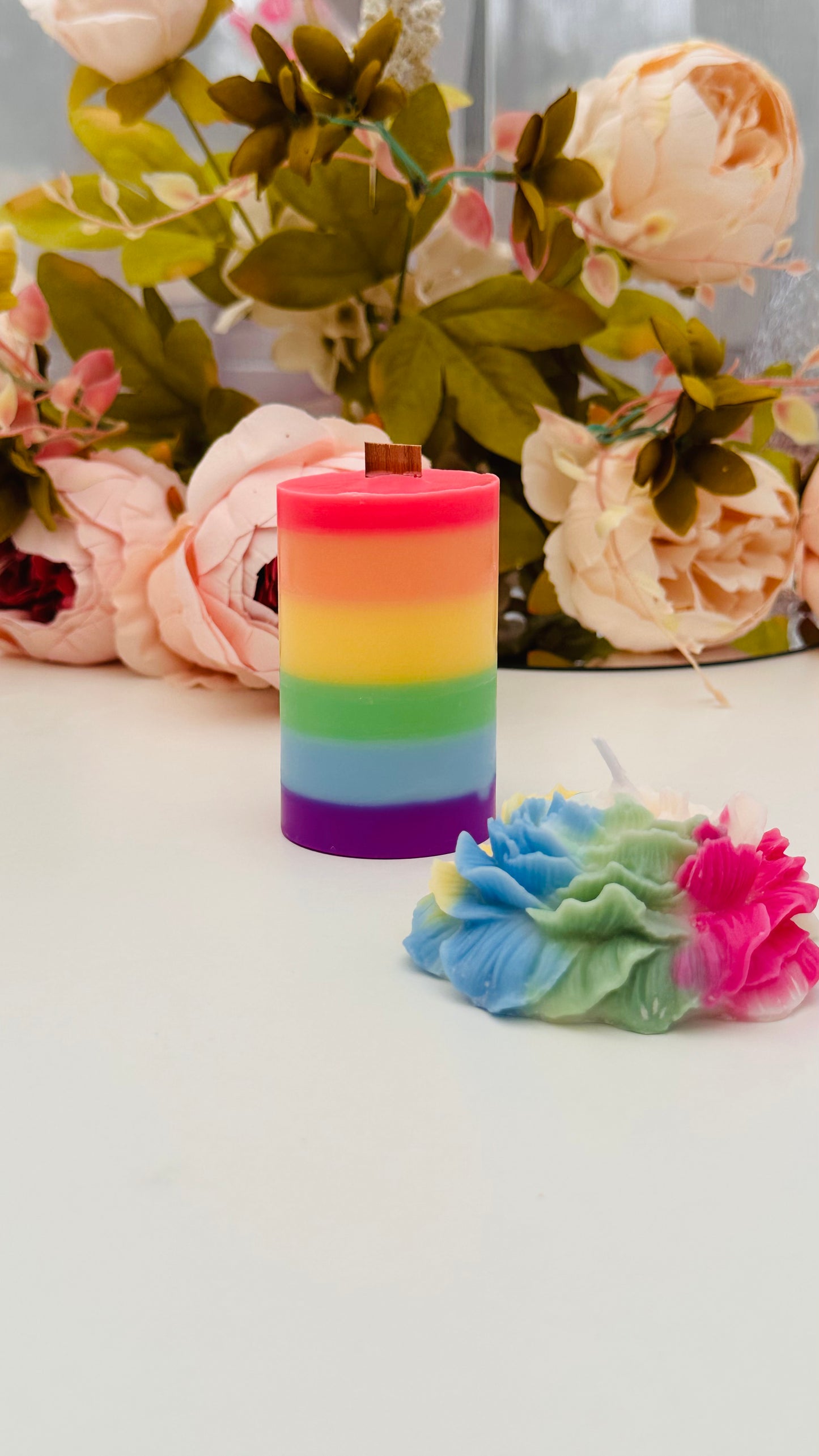 Rainbow candles